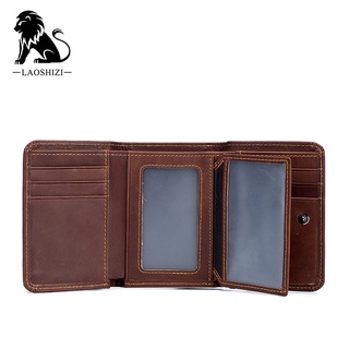 Vintage Genuine Leather man wallet Credit Card Holder for male Bifold Front coin Pocket Wallet Business cow leather RFID purse