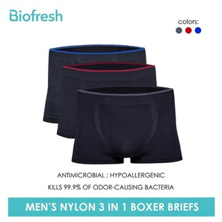 Biofresh UMBBG10 Men's Antimicrobial Seamless Boxer Brief 3 pieces in a pack