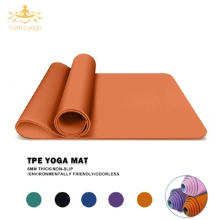 ✹✷Hatha Yoga Mat Workout Mat Exercise Mat For Workout Fitness Non-Slip Mat Floor Exercise TPE Yoga E