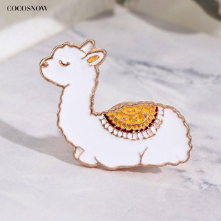 【Cocosnow】 Alpaca Shape Enamel Brooch Pin Collar Jewelry Clothes Decor