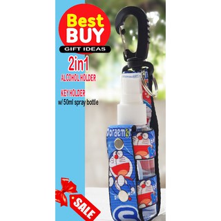 doraemon alcohol holder with 50ml spray bottle key holder gift item
