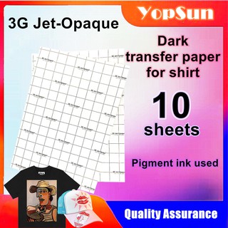 3G JET-OPAQUE (10 Pcs) Dark Transfer Paper A4