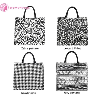READY❀Retro Women Canvas Printing Shoulder Shopping Bag Casual Large Tote Handbag (2)