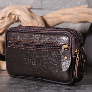 Wallet Purse Male Genuine Leather Phone Pack Men's Waist Bag Wear Belt