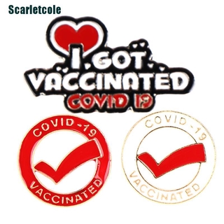 [Scarletcole] Creative Vaccinated Pop-Enamel Pin Lapel Badges Enamel Pin Brooch