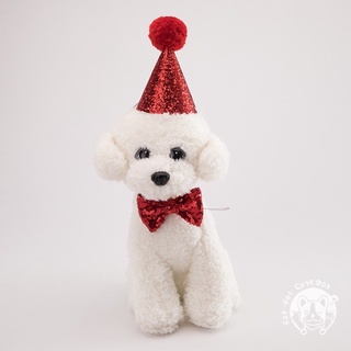 【Ready Stock】☽Dog Party Accessory Birthday Hat Sequins and Bowtie Set