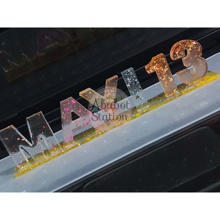 Personalized Acrylic Letters/Numbers for Display Clear with Flakes (READ DESCRIPTION) (1)