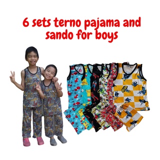 Bundle 6 Pairs Terno Pajama and Sando for Boys