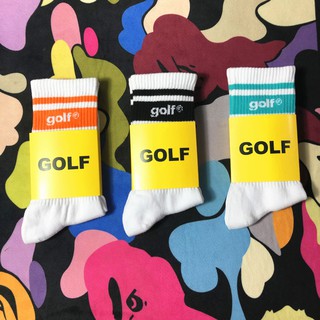 lconic Men Women Foot Wear GOLF Stripes Printed Mid Stockings Foot Cover