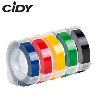 cidy 5PCS Multicolor Dymo 3D 6/9/12mm Embossing Label Tape Compatible Dymo 1610/12965/1540/1880 for Motex E101 Label Makers