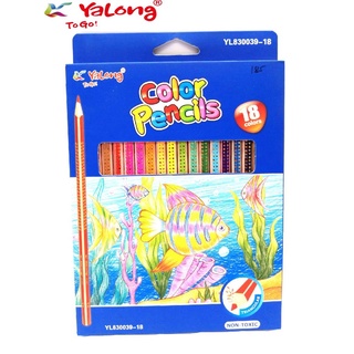 Ready Stock/♤✁Yalong 18 Color Pencils Soft and Brilliant Color