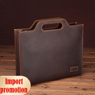 ﹍☍☜Crazy horse leather handmade retro men s bag shoulder messenger handbag cowhide business computer