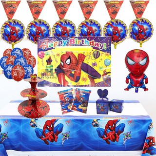 HOME AND LIVINGPARTY NEED▩∈۞maskmakeup✐Spiderman Design Theme Cartoon Party Set Tableware Birthday (1)