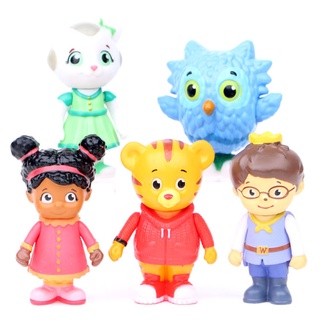 5 PCS Daniel Tiger's Neighborhood Cartoon PVC Action Figure Kids Toy Doll Gift Cake Topper Decor