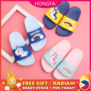 Hongfa kids unicorn fashion slip on slipper sandal for boys and girl cod hf13