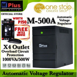 MPlus 4 Outlets Automatic Voltage Regulator AVR w/ Surge Protector 1000VA/500A FREE INTEX MOUSE