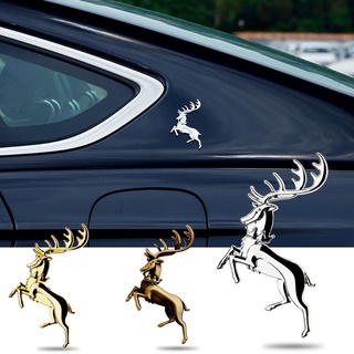 【Hot Sale/In Stock】 Safe journey, a deer safe metal body scratch stickers 3D stereo car decoration s (4)