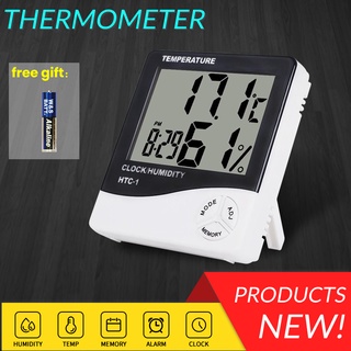 E&M Indoor LCD Electronic Humidity Meter, Digital Thermometer、 Hygrometer ，Temperature Alarm Clock,T