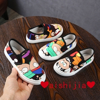 ready stock ❤ aishijia ❤ 【25--34】Spring and Autumn Canvas Shoes Student Shoes Boys and Girls Hand-Painted Shoes Flat Shoes Autumn Shoes Fashion Boys' Plimsolls Sports Shoes Breathable and Comfortable A Pedal Flats