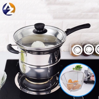 AZ Multifunctional Pot Soup Pot Steamer Fryer Stainless Steel Induction Cooker Gas Universal