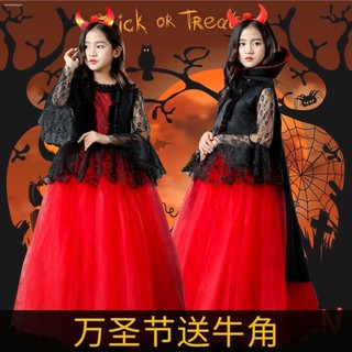 Halloween children s costume cosplay witch demon vampire princess dress girl cosplay costume