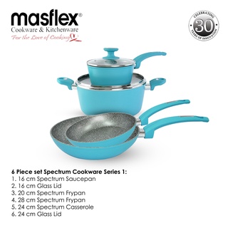 Masflex Limited Edition 6 piece Spectrum Cookware Set in Blue Suitable for all stovetops
