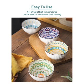 [COD] Nordic 4.5 Inch Ceramic Bowl Tableware Round Non-slip Soup Bowl Rice Bowl Microwave Bowl (8)