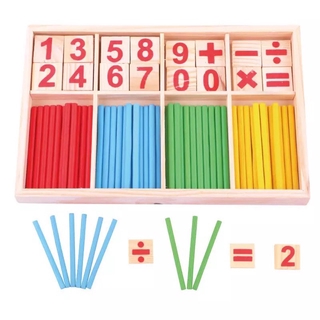 Wooden Digital Stick Counting Game Box Educational Math Toys (5)