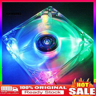 【COD】8025 Clear 8cm with LED Lights Chassis Cooling Fan for PC Computer Case Cooler