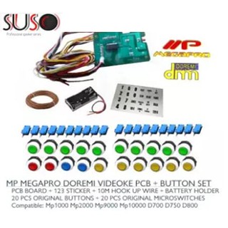 PCB Remote + Button Set For Videoke Machine MP MEGAPRO DOREMI (Battery Holder + Wire + Sticker)