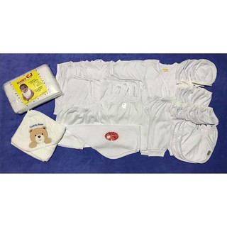 Newborn White Sets 52 pieces Set Made in Cotton with FREE 1 Changing Pad & 1 Baby diaper Clamps (1)