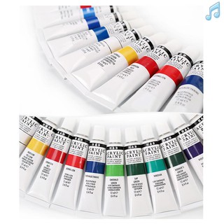 24 Colors Acrylic Paint Set Color Paint Drawing Painting Waterproof Art Supplies 12ml/pcs (8)