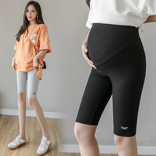 maternity shorts high waist elastic pants Tight Shorts Leggings casual bottom for pregnant women