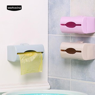 √COD Solid Color Plastic Wall-mounted Garbage Bag Storage Box Container Home Tool (4)