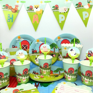 Farm Animal Theme Party Set Decorations For Kids Birthday Festive Event Decor