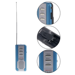 Mini Portable Auto Scan FM Radio Receiver Clip With Flashlight Earphone DK-8808 (1)