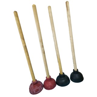 DURABLE RUBBER FORCE CUP TOILET BOWL PLUNGER WITH WOODEN HANDLE suction cup pangbomba ng kubeta 25"