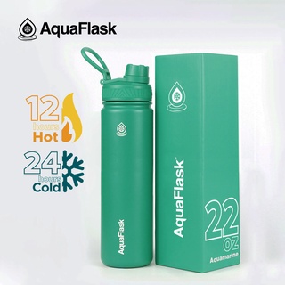 Aquaflask 22oz Wide Mouth with Spout Lid Vacuum Insulated Stainless Steel Drinking Water