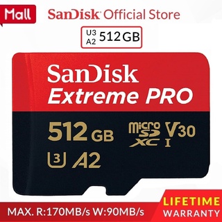 【Stock】 Sandisk 256GB SD card U3 Memory Card 32GB 64GB 128GB 256GB 512GB C10 A2 90MB/s Micro SD Card