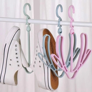 1PCS Double Hooks Shoe Rack Holder/Drying Organizer Plastic Shoe Rack/Mobile Hanging Balcony Shoe Rack