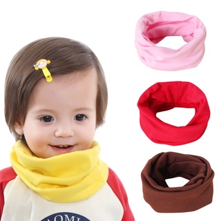 Children's knitted bib cotton solid color baby autumn and winter warm scarf