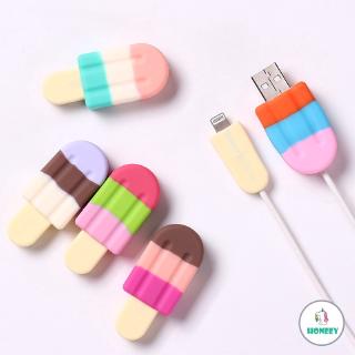 Cartoon Ice Cream Cable Bite USB Cable Protector Wire Winder Data Line Cord for Iphone USB Charging Winder Organizer