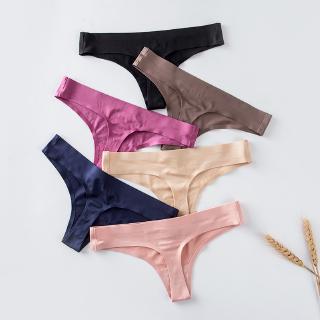 Women Fashion Seamless G String Underwear,Solid Silk Sexy Low Cutting Thong Panties (1)
