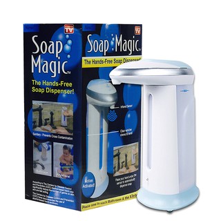 Soap Magic Hands-Free Soap Dispenser (White/Light Blue) A-162 COD