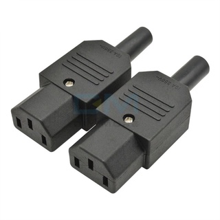 Socket Plug black 3pin 250v 10A Power Connector Straight Cable Plug Connector.
