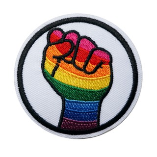Embroidery LGBT Rainbow Fist Patch Sew Iron On Patches Badges Bag Hat Jeans Jackets Fabric Applique