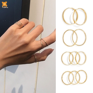 10Pcs Simple Design Rings For Women Vintage Thin Slim Gold Silver Color Joint Rings Sets
