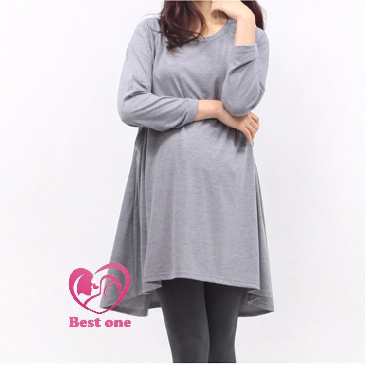 insMaternity Wear Long Sleeved Loose Nursing Breastfeeding Blouse Pregnant Dresses