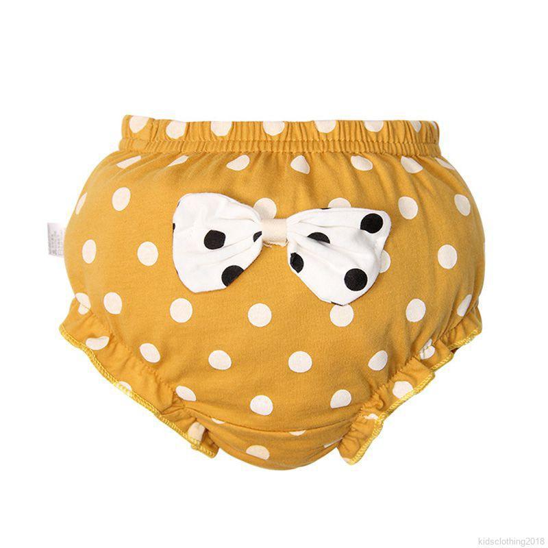 Baby Girl Cotton Dot Print Bowknot Panties Cotton Dot Briefs (6)