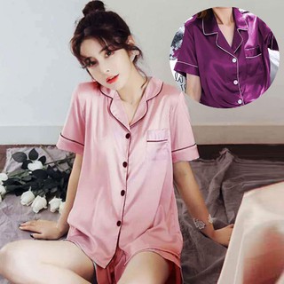 YUYU Women's Lingerie Fashion Korean High - End Silk Terno Sleepwear (1)